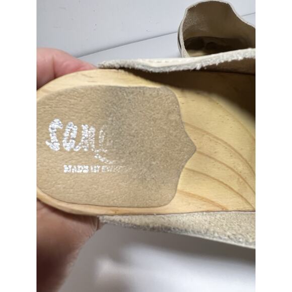 Sandgrens EUC Sand Nubuck Light Base Maya 3" Heel Clog Mule Shoe 40 EU 9-9.5 US - Picture 9 of 10